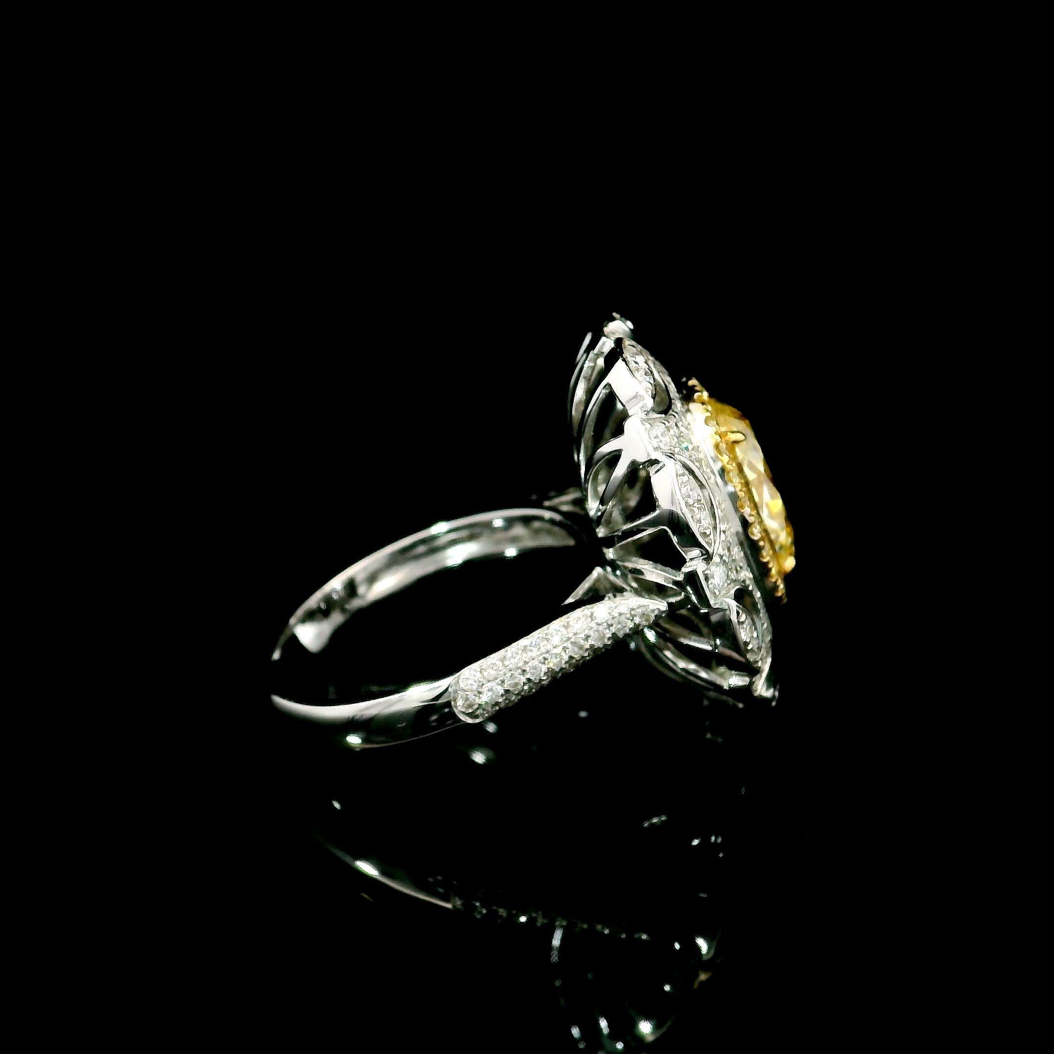 GIA Certified 3.10 Carat W - X Colour  SI1 Clarity Diamond Ring For Sale 2