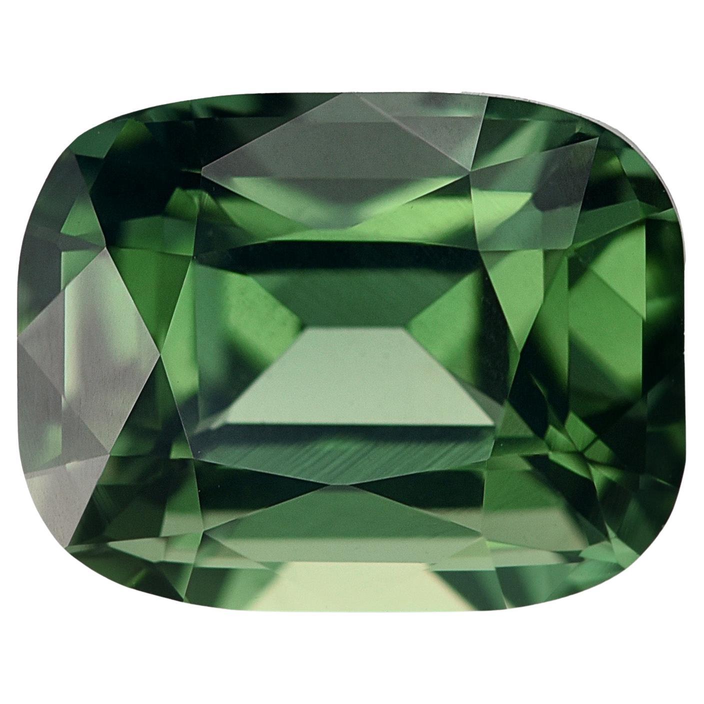 GIA Certified 3.10 Carats Unheated Green Sapphire For Sale