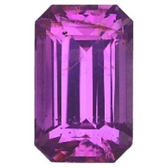 GIA Certified 3.10 carat Emerald Cut Pinkish Purple Natural Sapphire