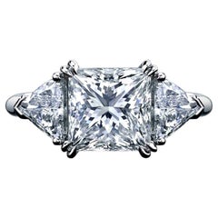 GIA Certified 3.11 Princes Cut Diamond Set in Platinum