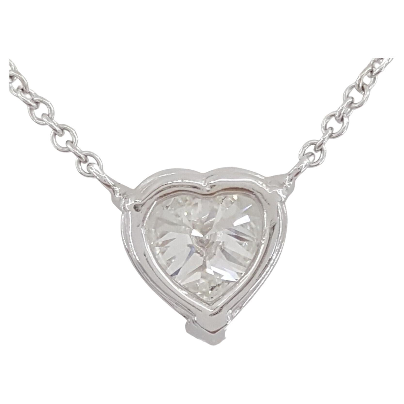 Modern GIA Certified 3.12 Carat Heart Cut Diamond Pendant Necklace For Sale