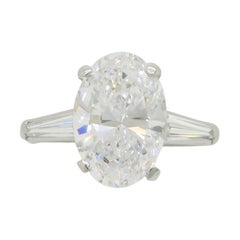 GIA Certified 3.12CTW Oval Diamond Ring in Platinum