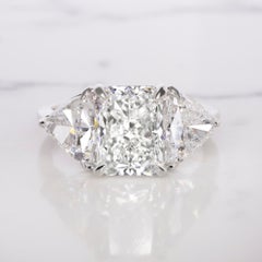 GIA Certified 3.13 Carat F IFlawless Square Modified Brilliant Diamond Ring