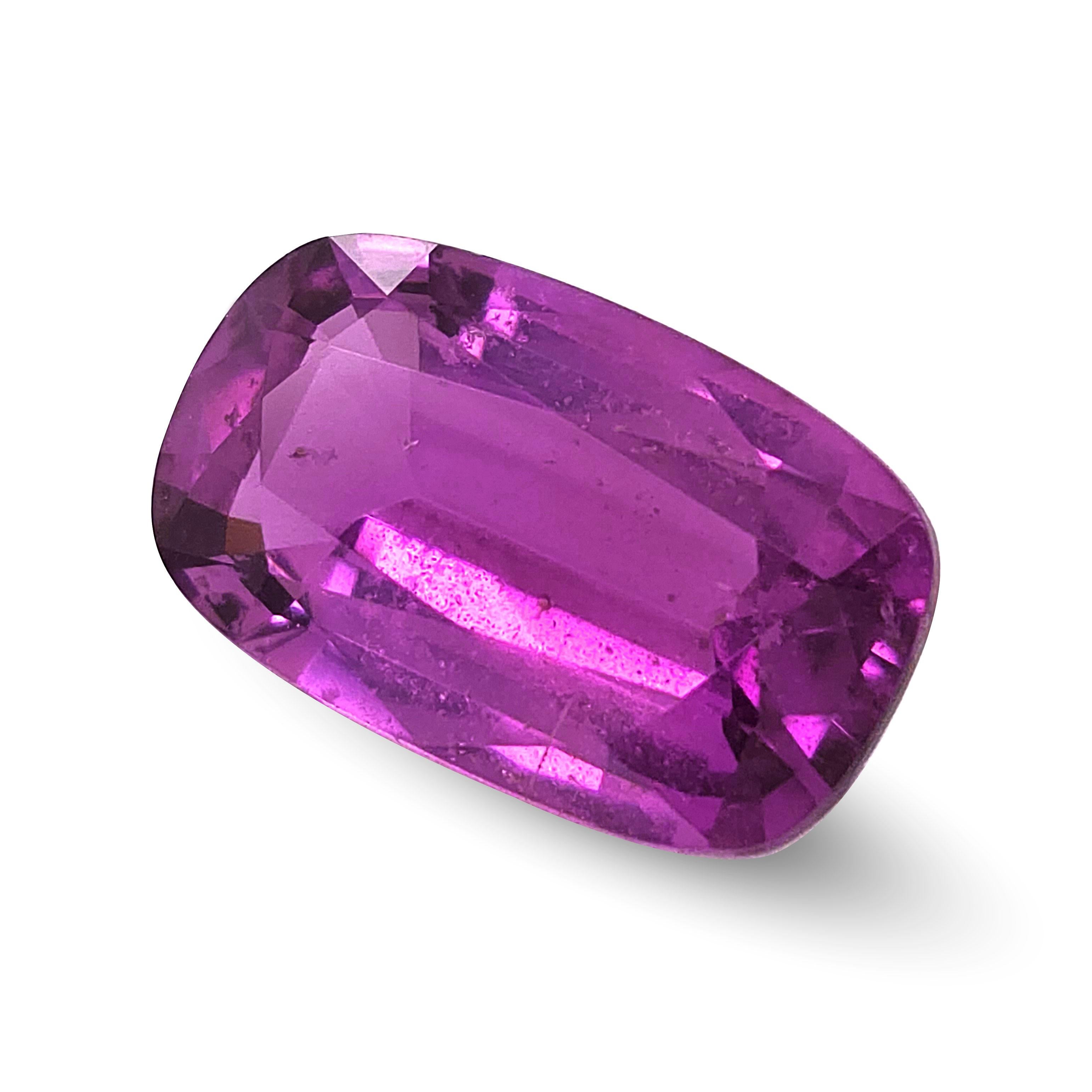 Mixed Cut GIA Certified 3.13 Carats Heated Purple Sapphire  For Sale