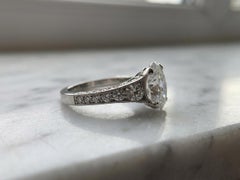 Tacori 3.15 Carat Oval Diamond Tacori Ring F VS1 18K White Gold