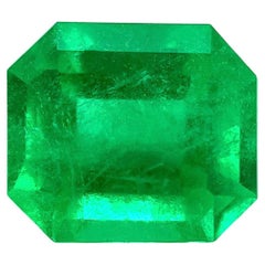 Rare pierre précieuse non sertie de 3,15 carats, émeraude de Colombie de taille émeraude vert vif, certifiée GIA