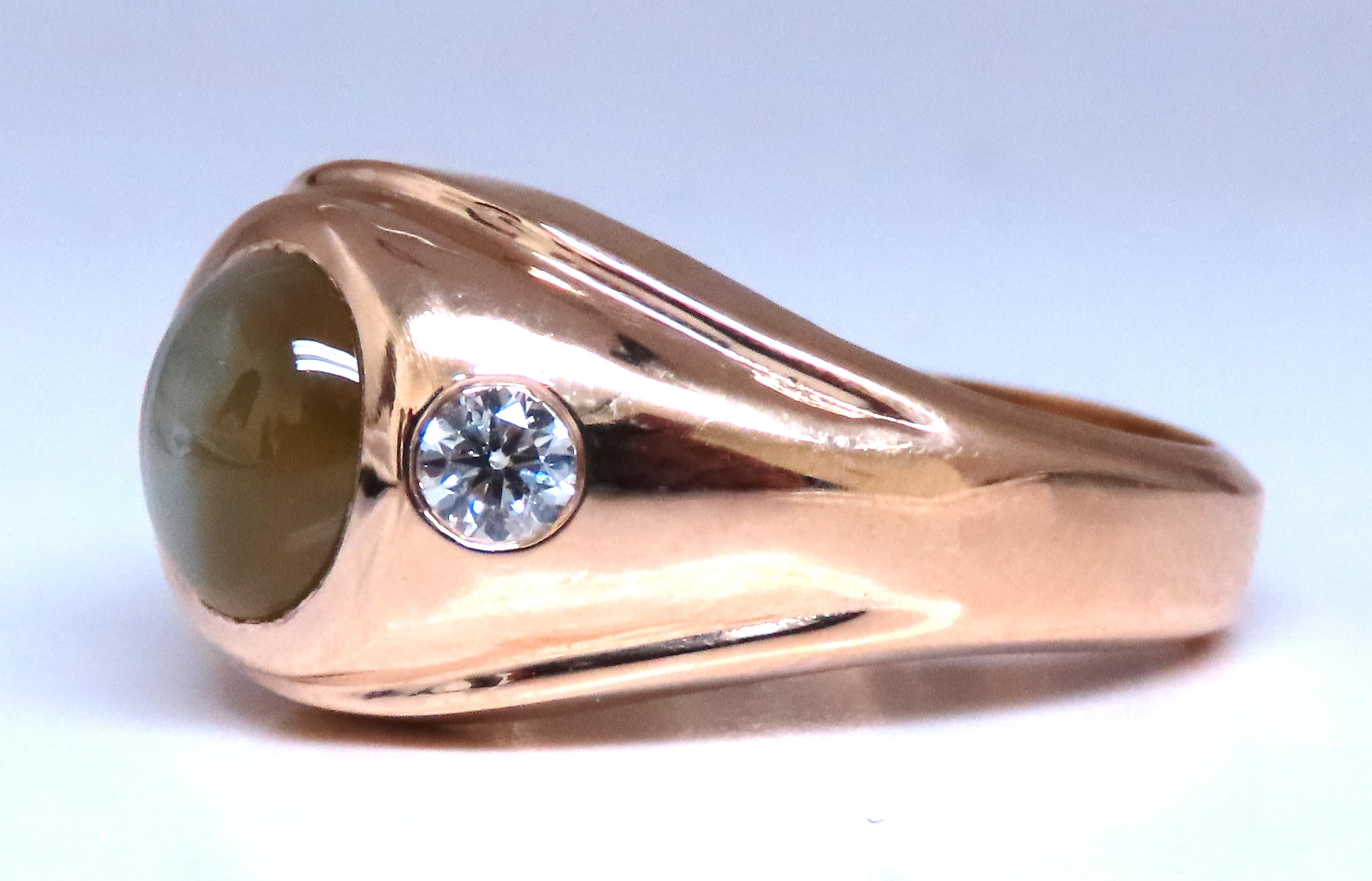 Contemporary GIA Certified 3.15ct Natural Cats Eye Ring 14kt  12415 For Sale