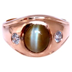 GIA Certified 3.15ct Natural Cats Eye Ring 14kt  12415