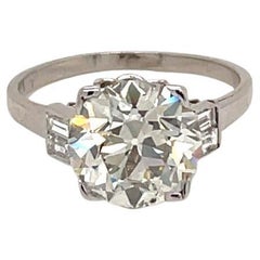 GIA Certified 3.15ct Old European Cut Diamond Ring