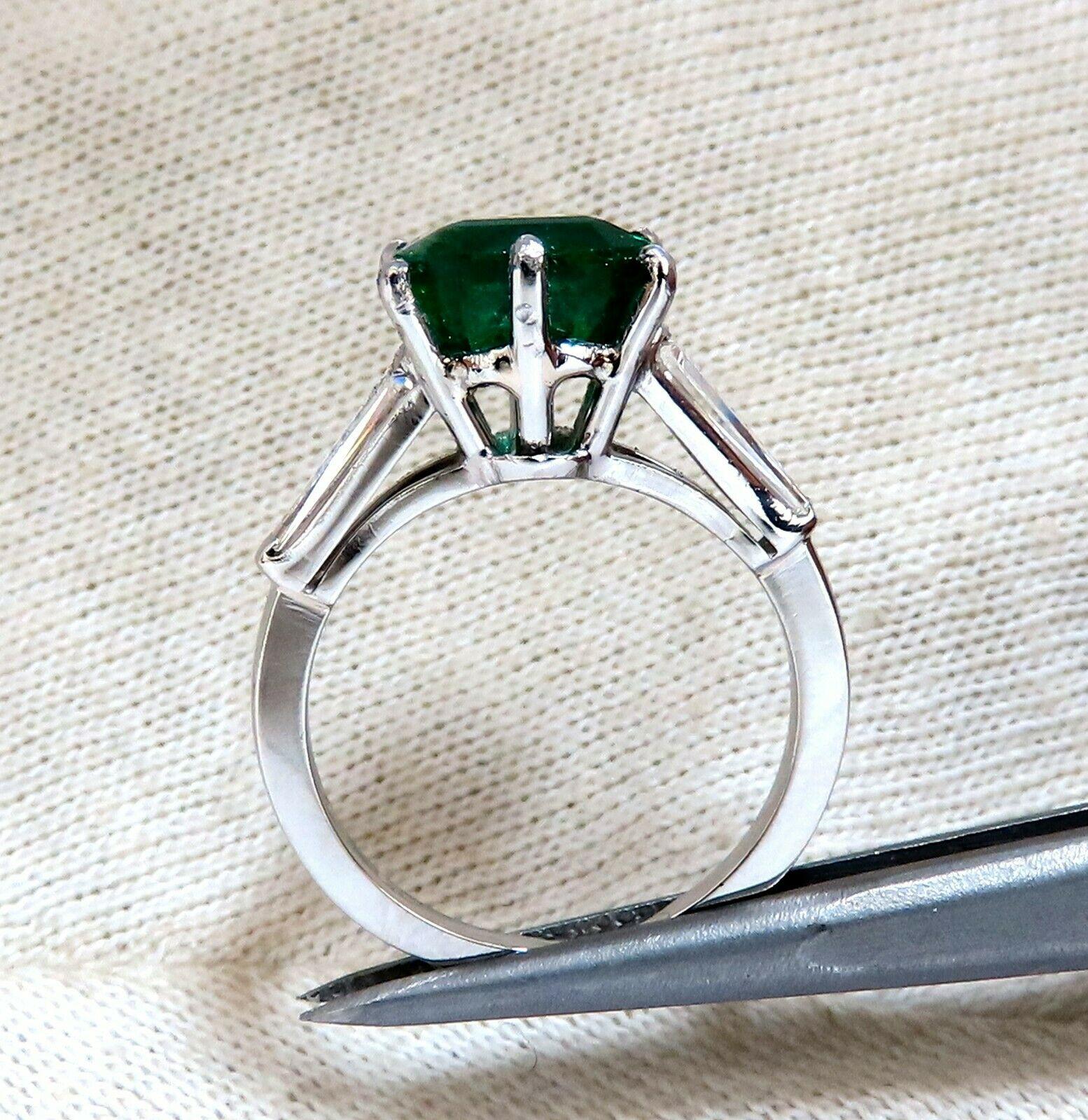 GIA Certified: 3.16ct Natural Emerald Diamonds Ring Platinum 1