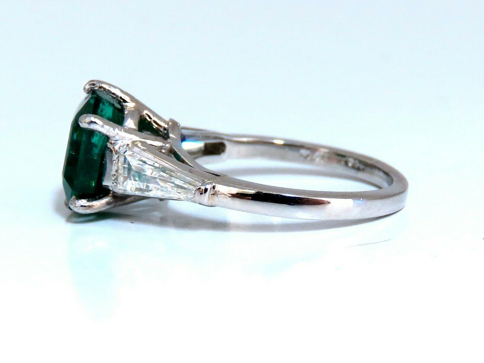 GIA Certified: 3.16ct Natural Emerald Diamonds Ring Platinum 2