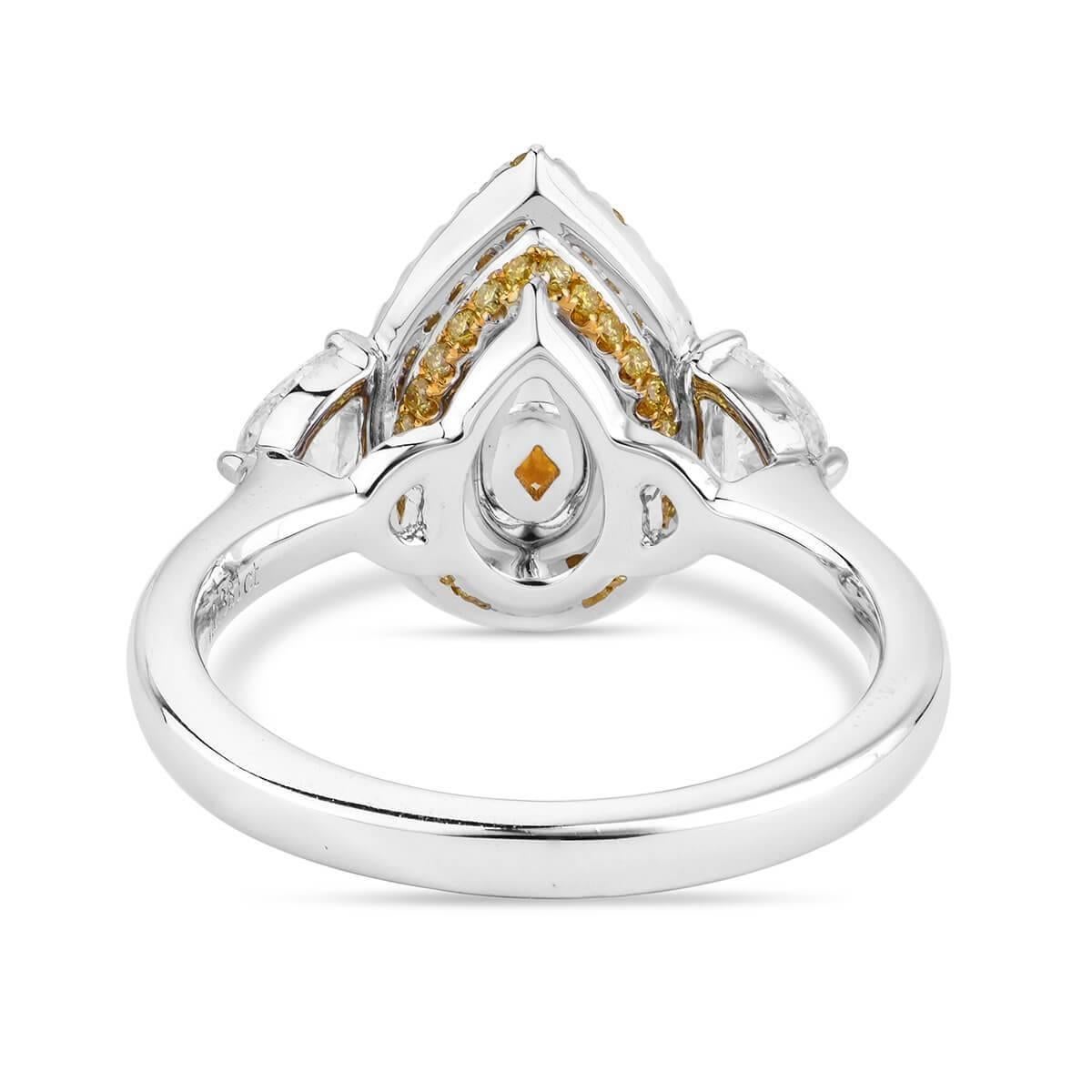 Women's or Men's GIA Certified 3.17 Carat Pear Cut Diamond Ring For Sale