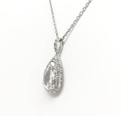 GIA Certified 3.17 Carat Pear Shaped Diamond Pendant