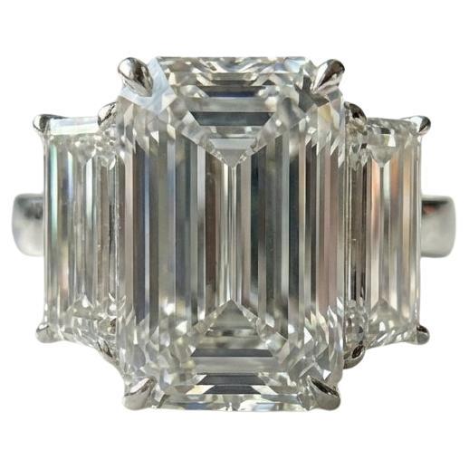 GIA Certified 3.18 Carat D Color Flawless Emerald Cut Diamond Ring For Sale