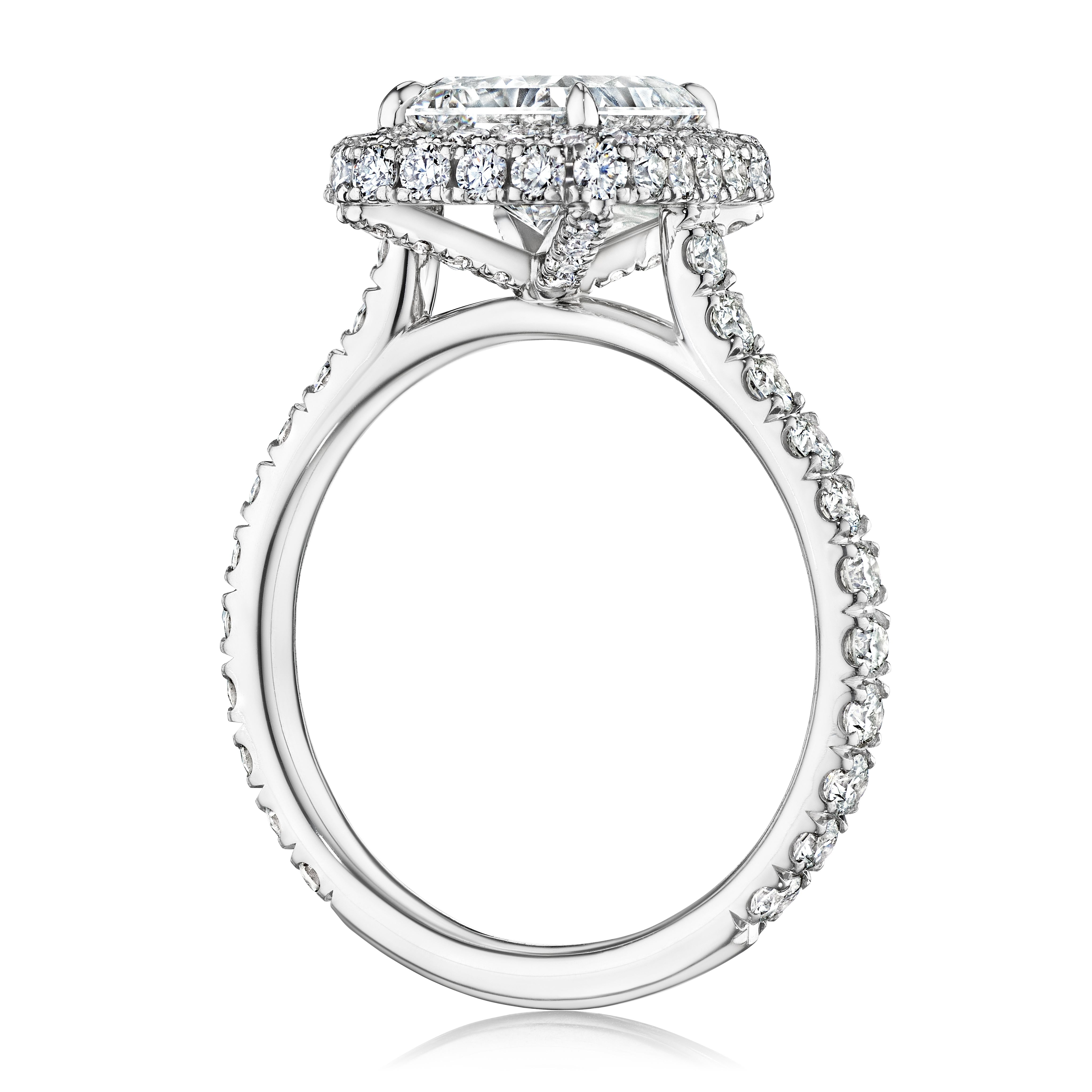 Modern GIA Certified 3.18 Carat D VS2 Radiant Diamond Engagement Ring 