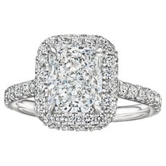 GIA Certified 3.18 Carat D VS2 Radiant Diamond Engagement Ring "Adeline"