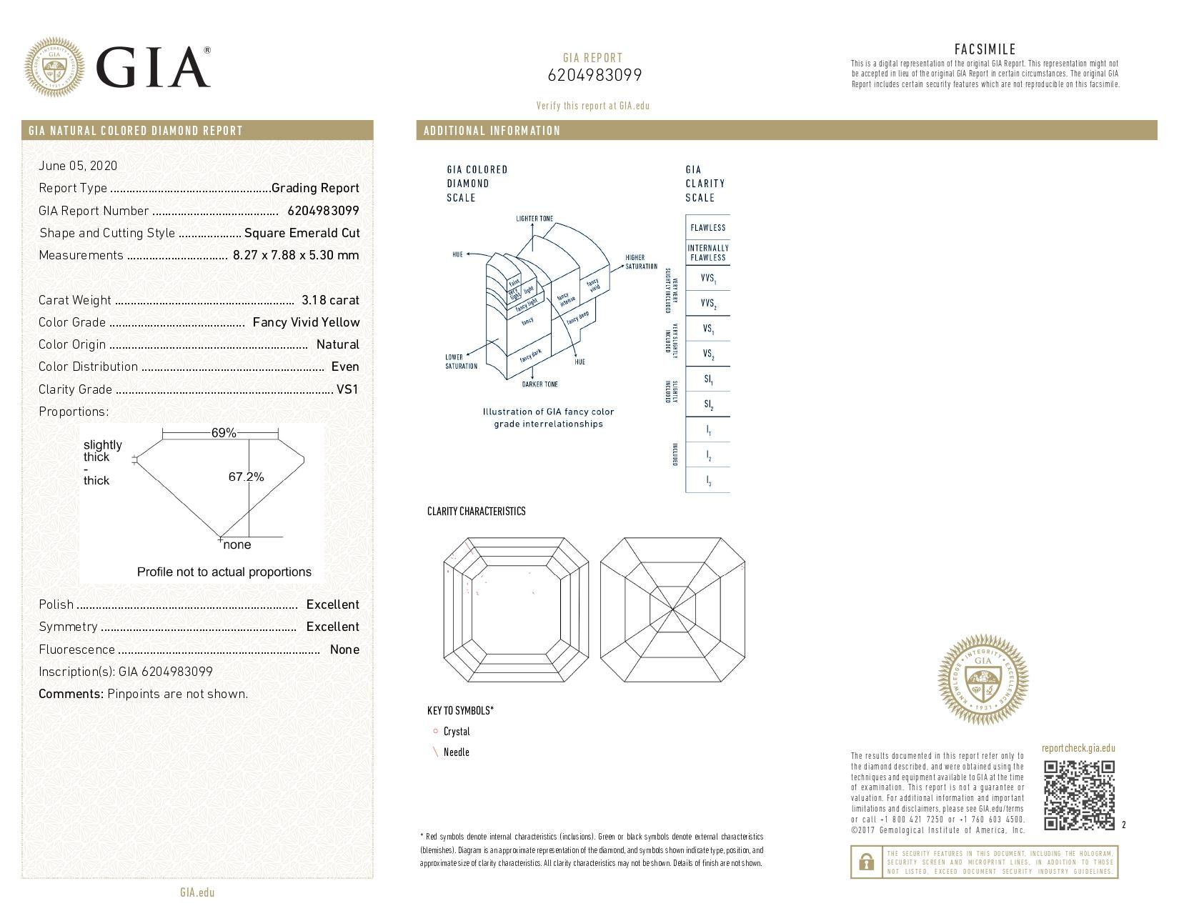 GIA-zertifizierter 3,18 Karat Asscher Fancy Vivid Yellow Diamant mit Pavé im Zustand „Neu“ im Angebot in Rome, IT