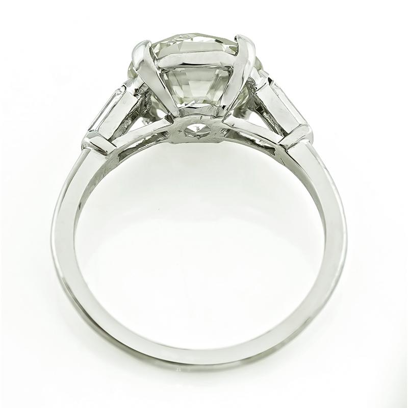 Round Cut GIA Certified 3.18ct Diamond Engagement Ring For Sale