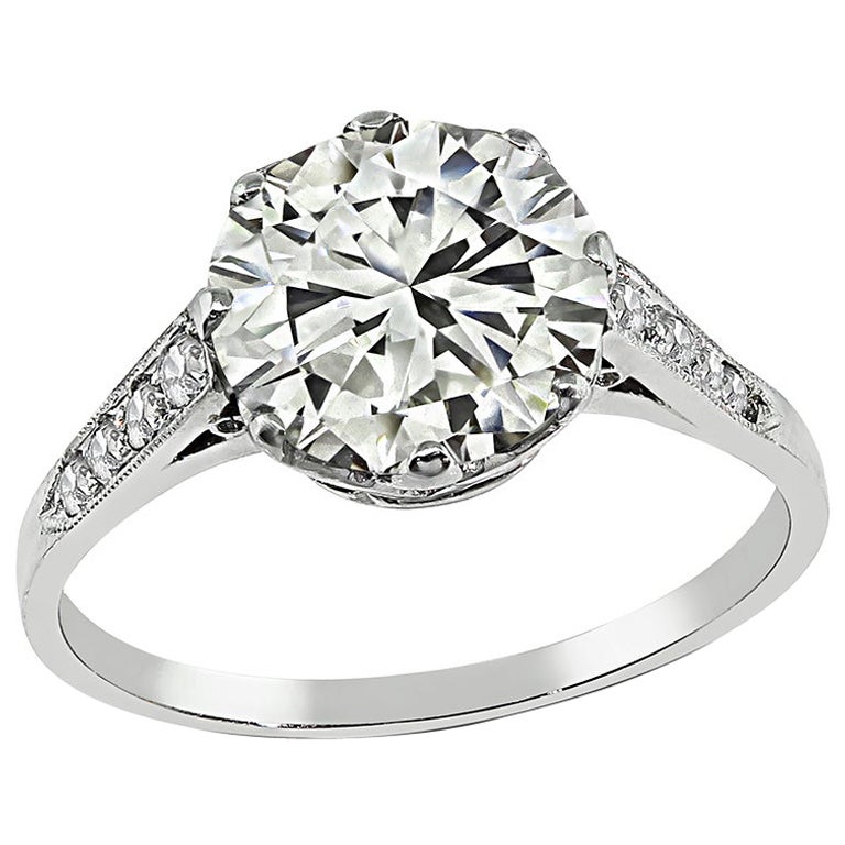 Anello di fidanzamento con diamante certificato GIA da 3.18 carati