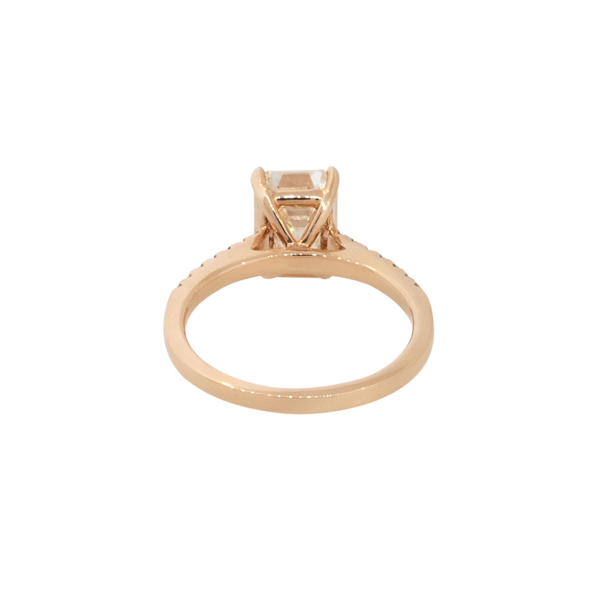 GIA Certified 3.19 Carat Emerald Cut Diamond Engagement Ring 14 Karat in Stock For Sale 1
