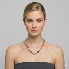 GIA Certified 31.94 Carat Sapphire White Gold Necklace