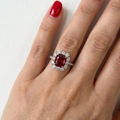 GIA Certified 3.2 Carat Ruby Diamond Ring