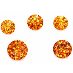 GIA Certified 3.20 Carat Natural Orange Round Brilliant Cut Diamonds