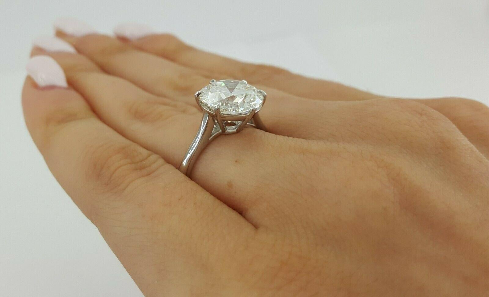 Platinring mit GIA-zertifiziertem 3,02 Karat Diamant im runden Brillantschliff (Moderne)