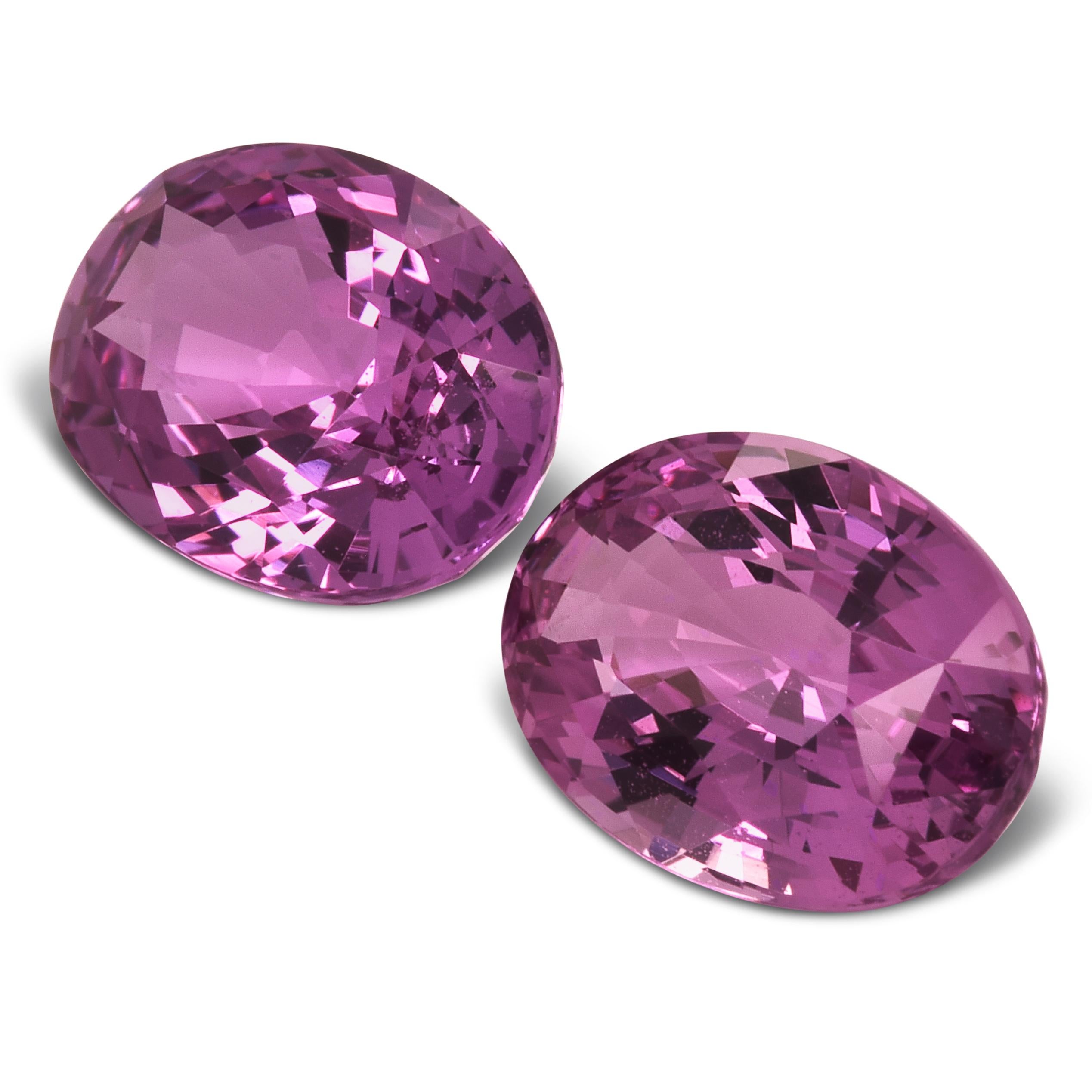 Mixed Cut GIA Certified 3.20 Carats Unheated Pink Sapphire Matching Pair  For Sale