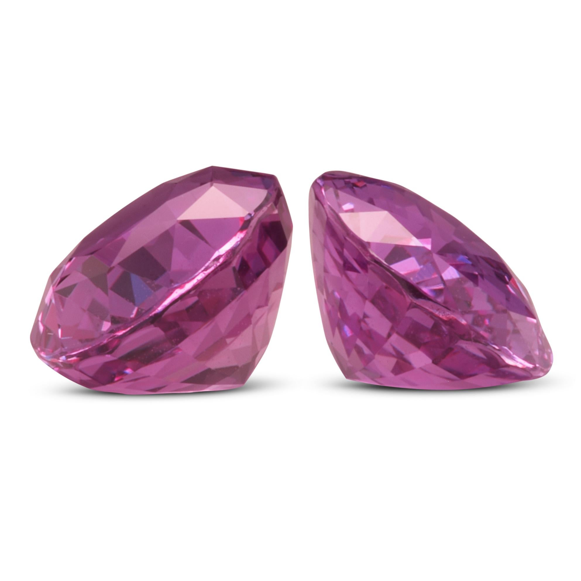 GIA Certified 3.20 Carats Unheated Pink Sapphire Matching Pair  In New Condition For Sale In Los Angeles, CA