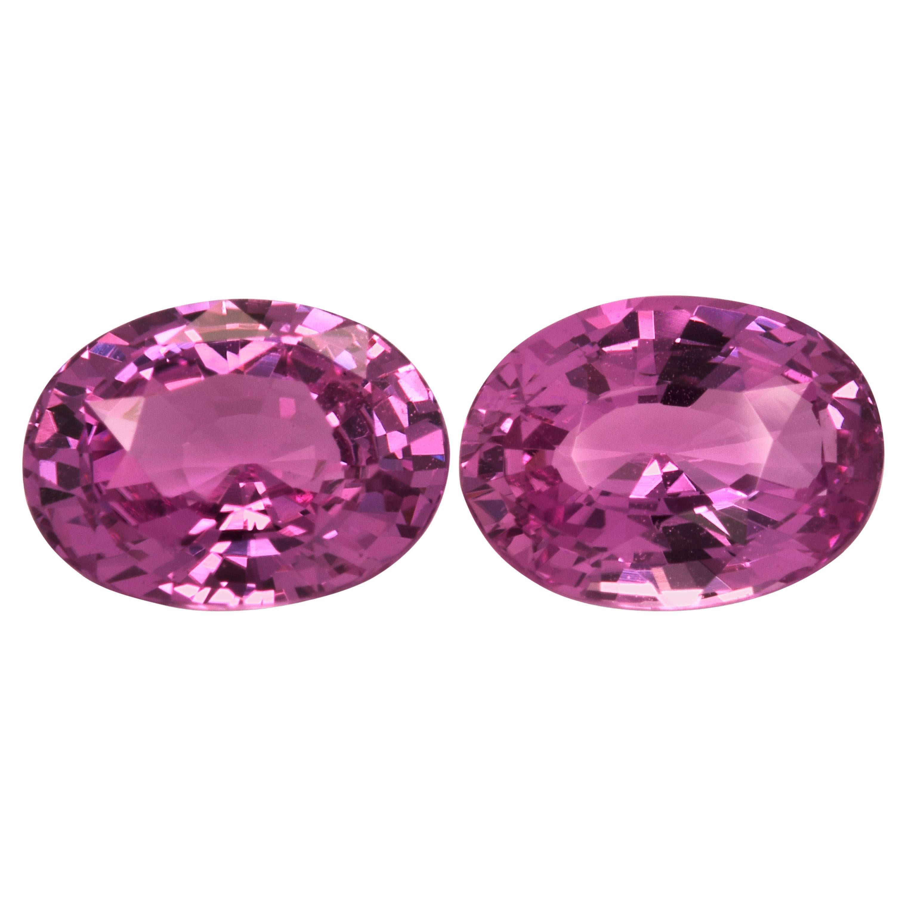 GIA Certified 3.20 Carats Unheated Pink Sapphire Matching Pair  For Sale