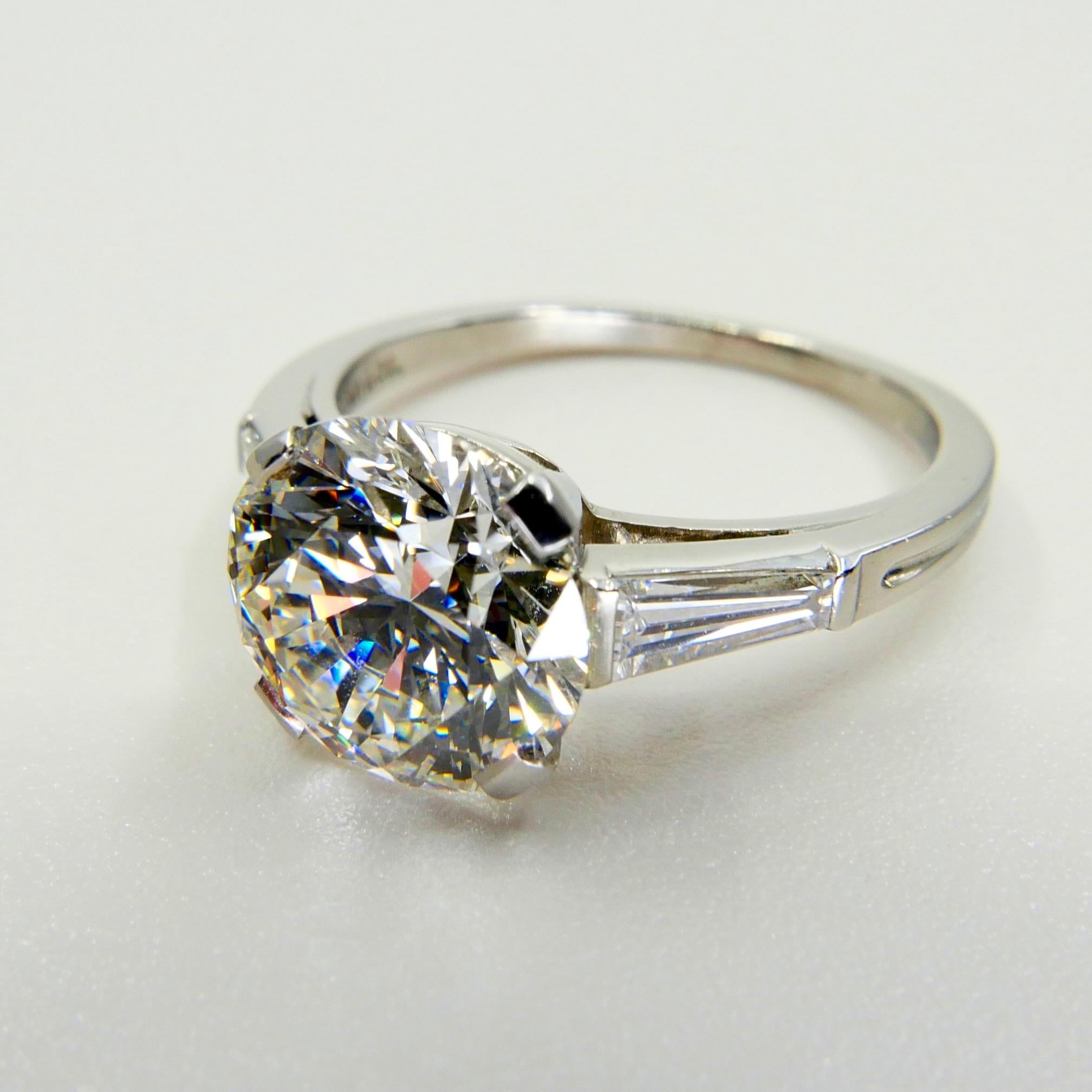 GIA Certified 3.20 Cts Tiffany and Co. Vintage Platinum Diamond
