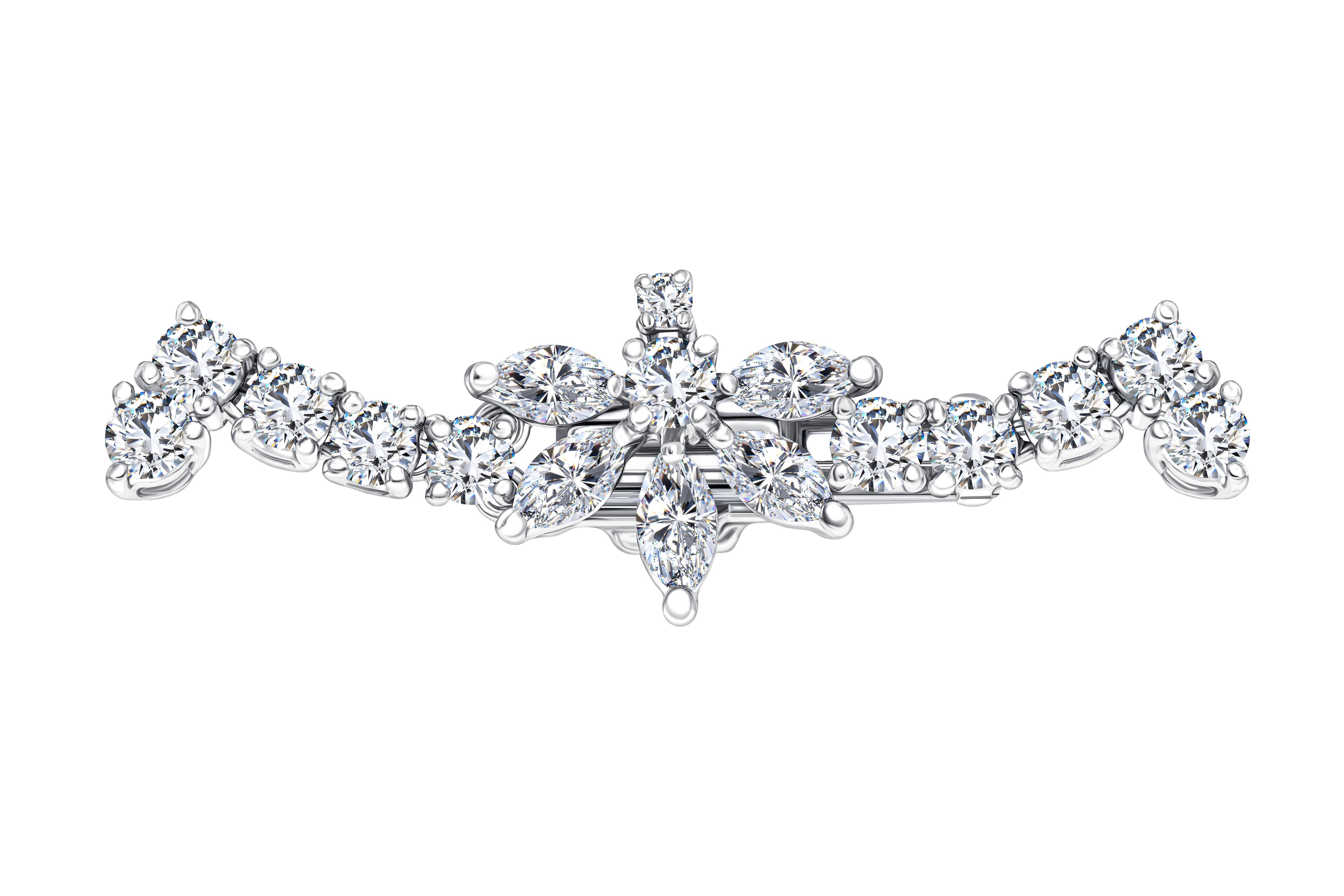 This astounding 32.03 Carat GIA Certified Fancy Diamond Necklace features 17 Pear Brilliant GIA Certified Diamonds Ranging from D to F in color and IF to VS1 in Clarity totaling 10.62 Carat which are situated around the necklace with 5.09 Carats of