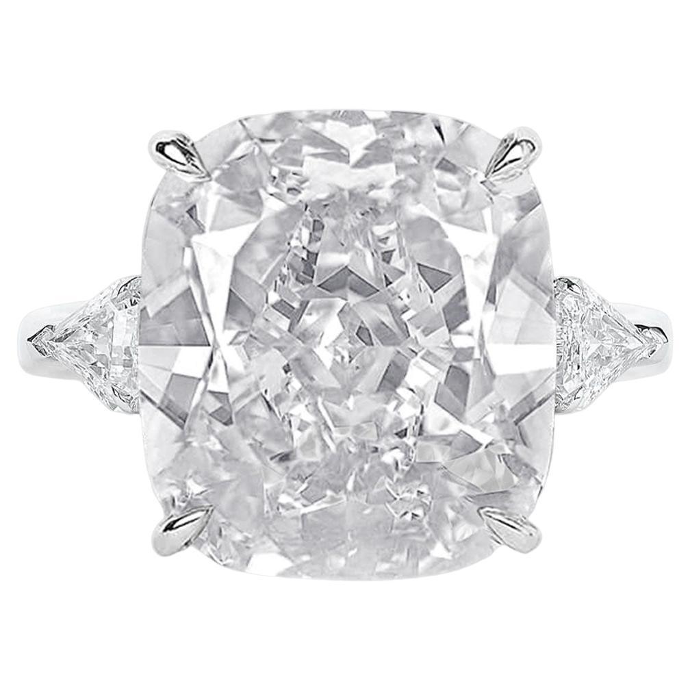 GIA Certified 3.80 Carat Cushion Cut Diamond Solitaire Platinum Ring