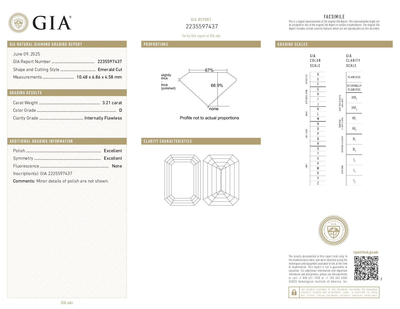 Taille émeraude Bague avec trillion de diamants taille émeraude certifiés GIA de 3,81 carats de couleur E et VVS2 en vente