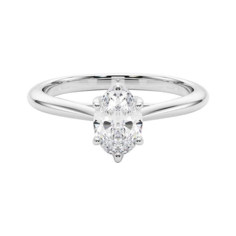 GIA Certified 3.21 Carat Oval Solitaire Multi-Prong Rose Diamond Ring
