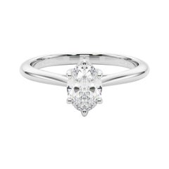 GIA Certified 3.21 Carat Oval Solitaire Multi-Prong Rose Diamond Ring