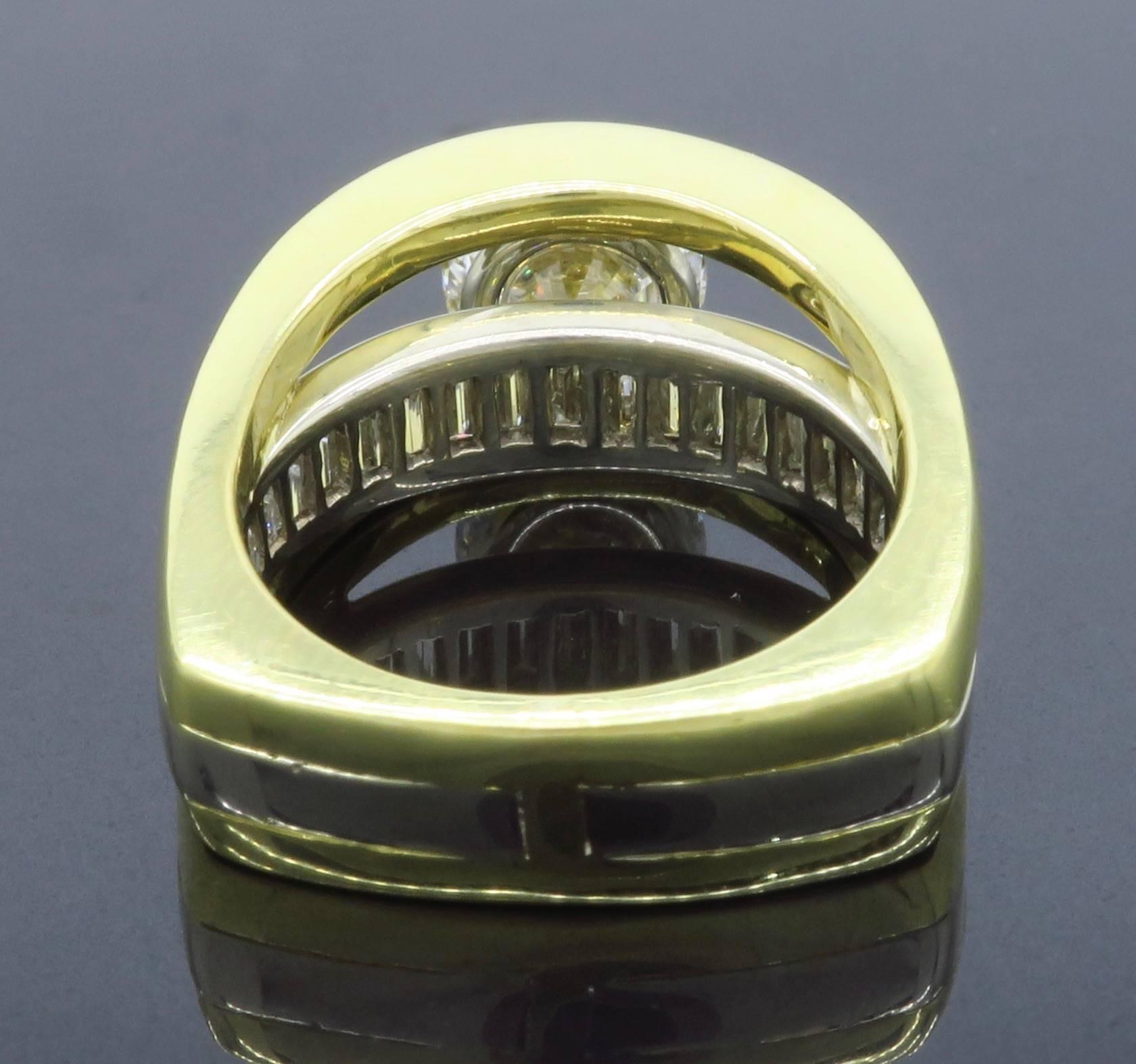 GIA Certified 3.22 Carat Diamond Engagement Ring in 18 Karat Gold 7