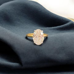 GIA Certified 3.22 Carat E VVS2 Oval Diamond Hidden Halo Ring in 18K Yellow Gold
