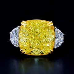 GIA Certified 32.3 Carat Fancy Intense Yellow Diamond Ring