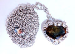 Collana con diamanti e zaffiri naturali a forma di cuore da 3,23 ct, certificata GIA, non trattati termicamente, 14kt*