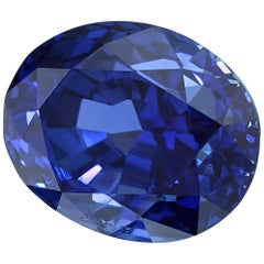Unheated GIA Certified 3.24 Carat Oval Blue Sapphire Loose Stone