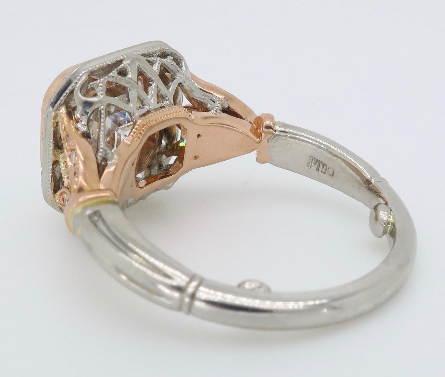 GIA Certified 3.24 Carat Asscher Cut Diamond Engagement Ring 9