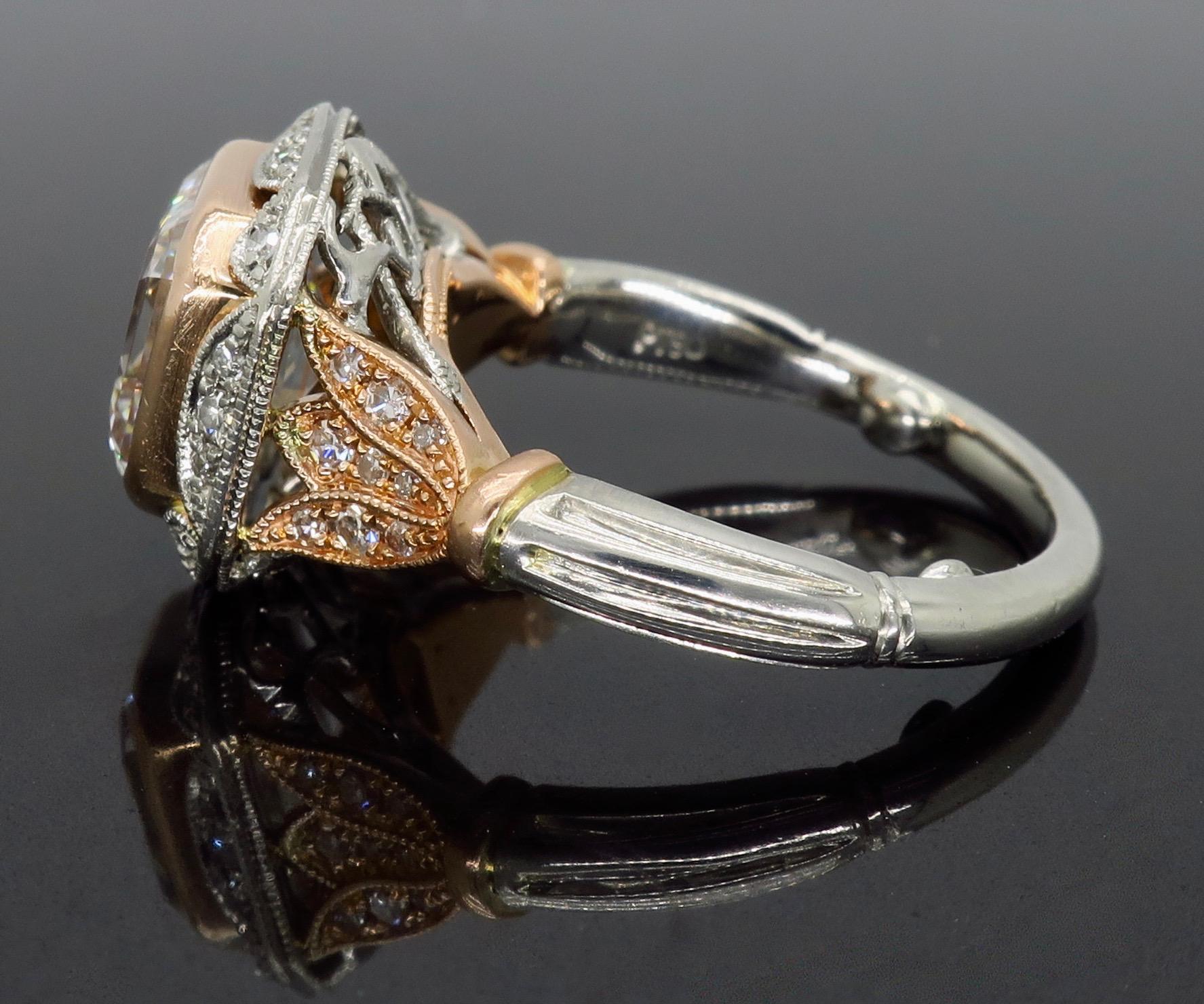 GIA Certified 3.24 Carat Asscher Cut Diamond Engagement Ring 2
