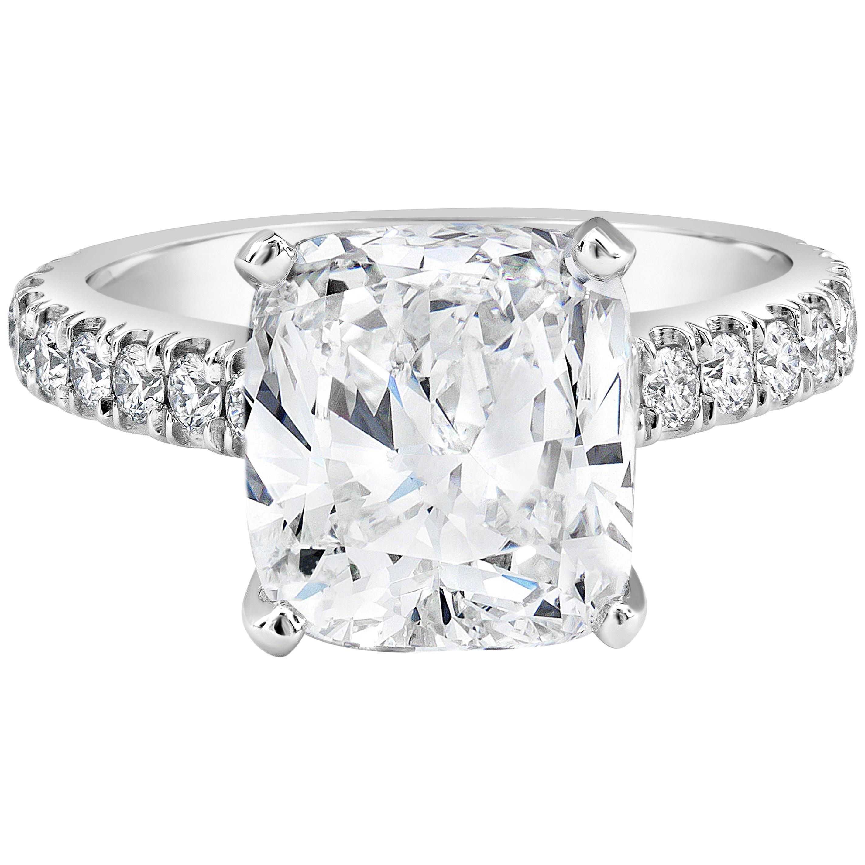Roman Malakov GIA Certified 3.25 Carats Cushion Cut Diamond Engagement Ring  For Sale