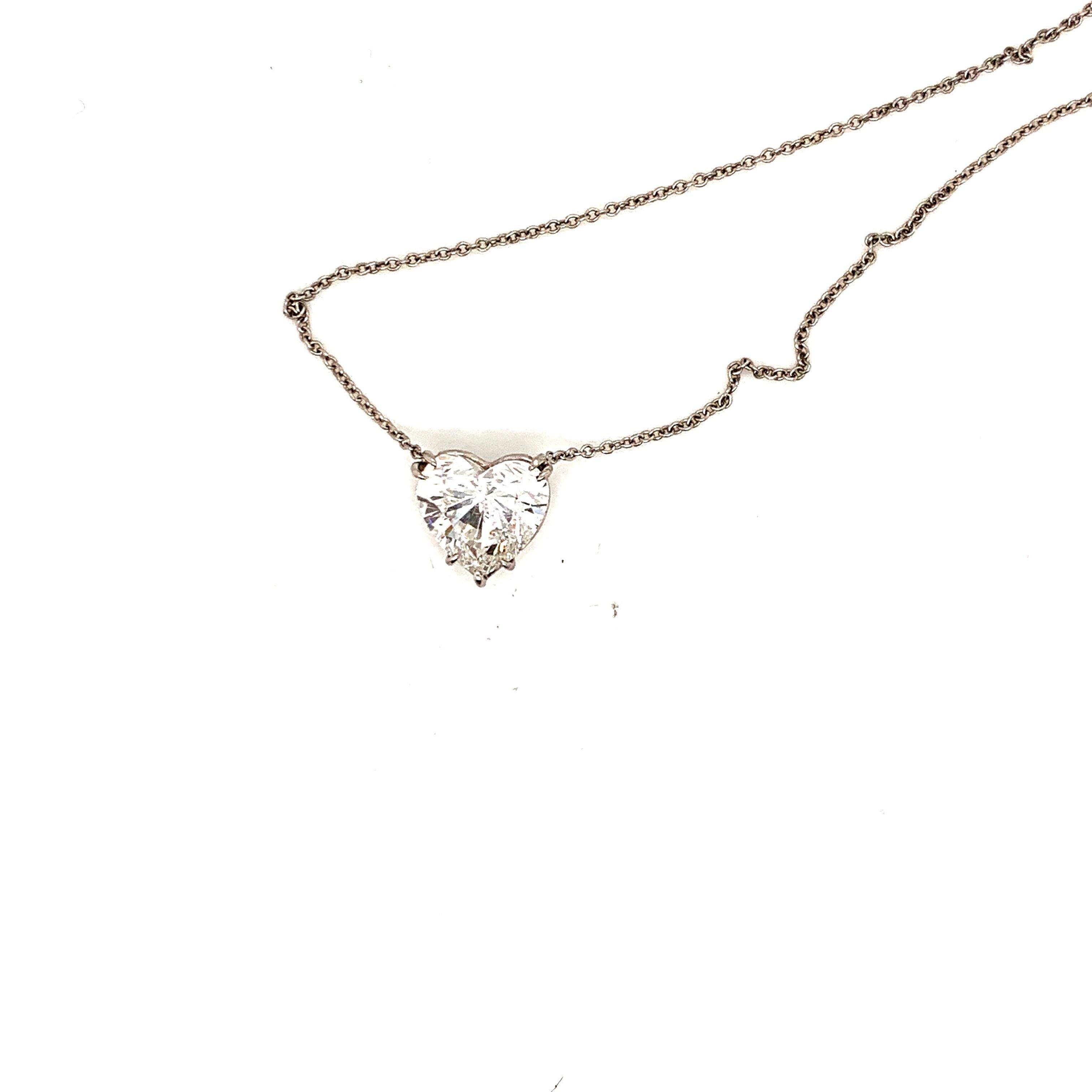 Heart Cut GIA Certified 3.25 Carat Heart Shape Diamond Pendant Necklace
