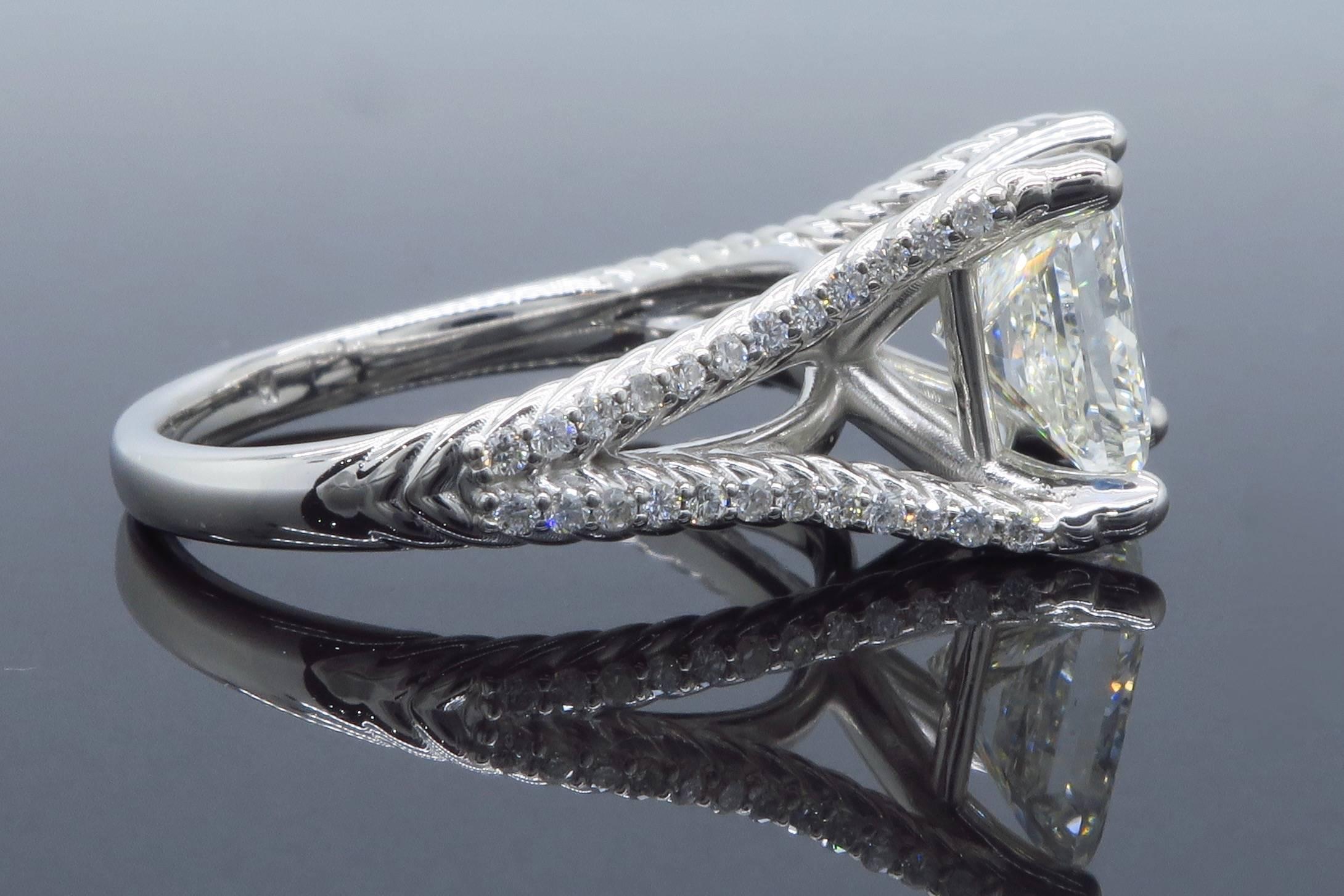 GIA Certified 3.25 Carat Princess Cut Diamond Engagment Ring 3