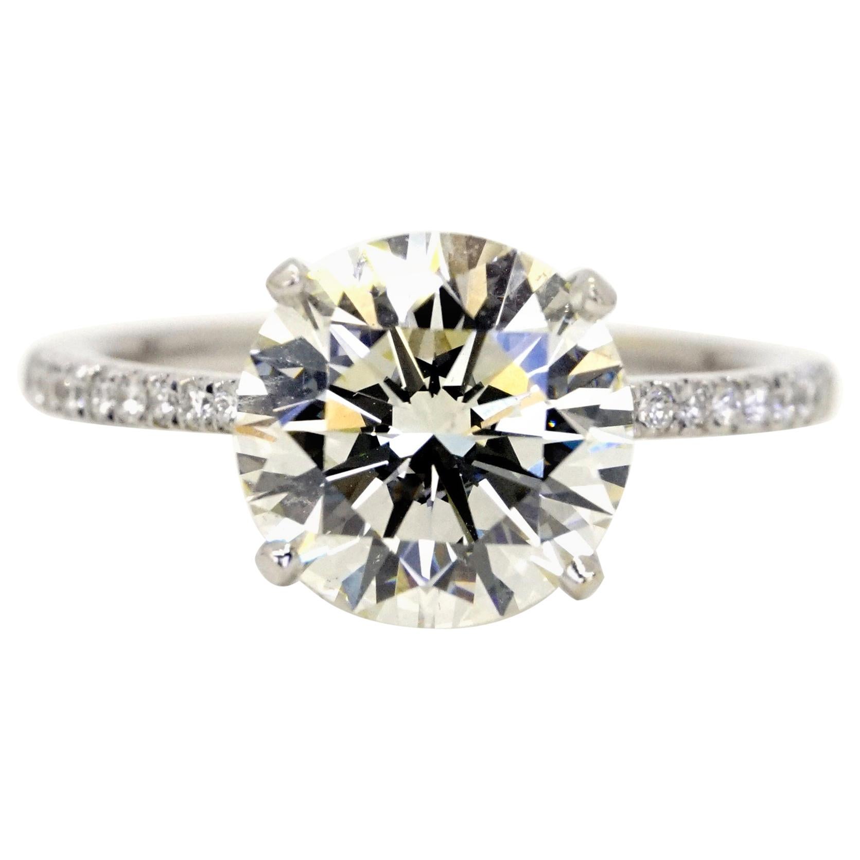 GIA-zertifizierter Verlobungsring mit 3::25 Karat rundem Brillantschliff