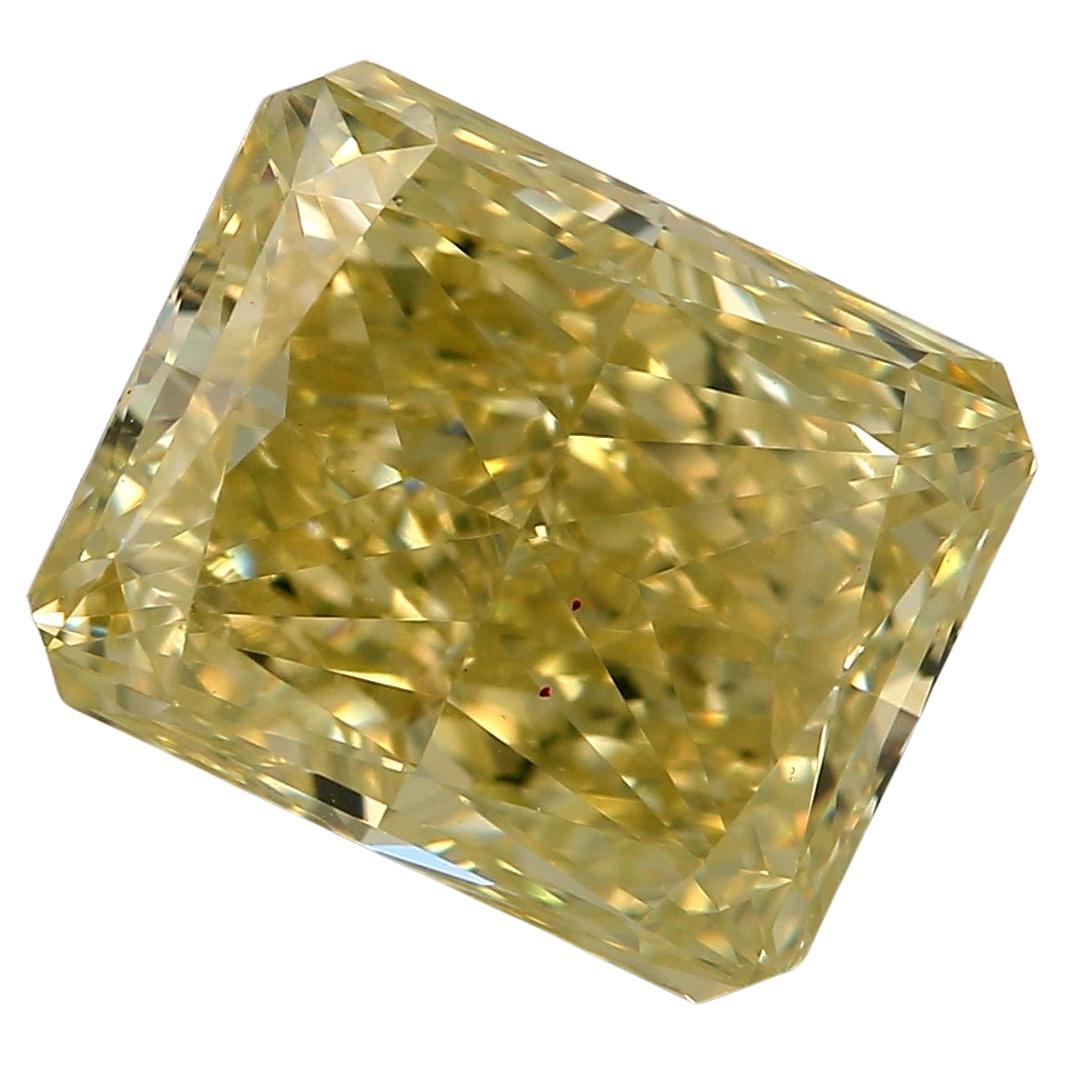 GIA Certified 3.26 Carat Light Greenish Yellow VS2 Clarity Diamond