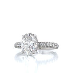 GIA Certified 3.28 Carat Natural Diamond Half Eternity Engagement Band Ring